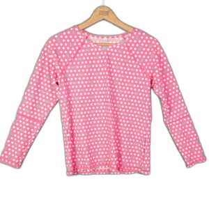 Vineyard Vines Girls Rash Guard Pink Polka Dot Whale Print L Lined